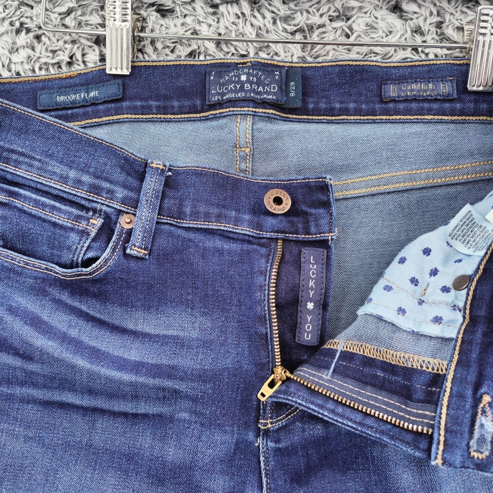 Lucky Brand Womens Boho Retro Brooke Flare Jeans 8/29 Blue Dark Wash Denim - Picture 6 of 16